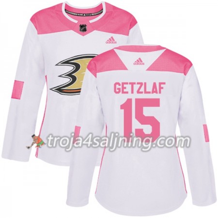 Anaheim Ducks tröja Ryan Getzlaf 15 Vit 2017-2018 Adidas Rosa Fashion Authentic - Dame NHL Tröjor